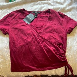 Forever 21 Wrap Maroon Top